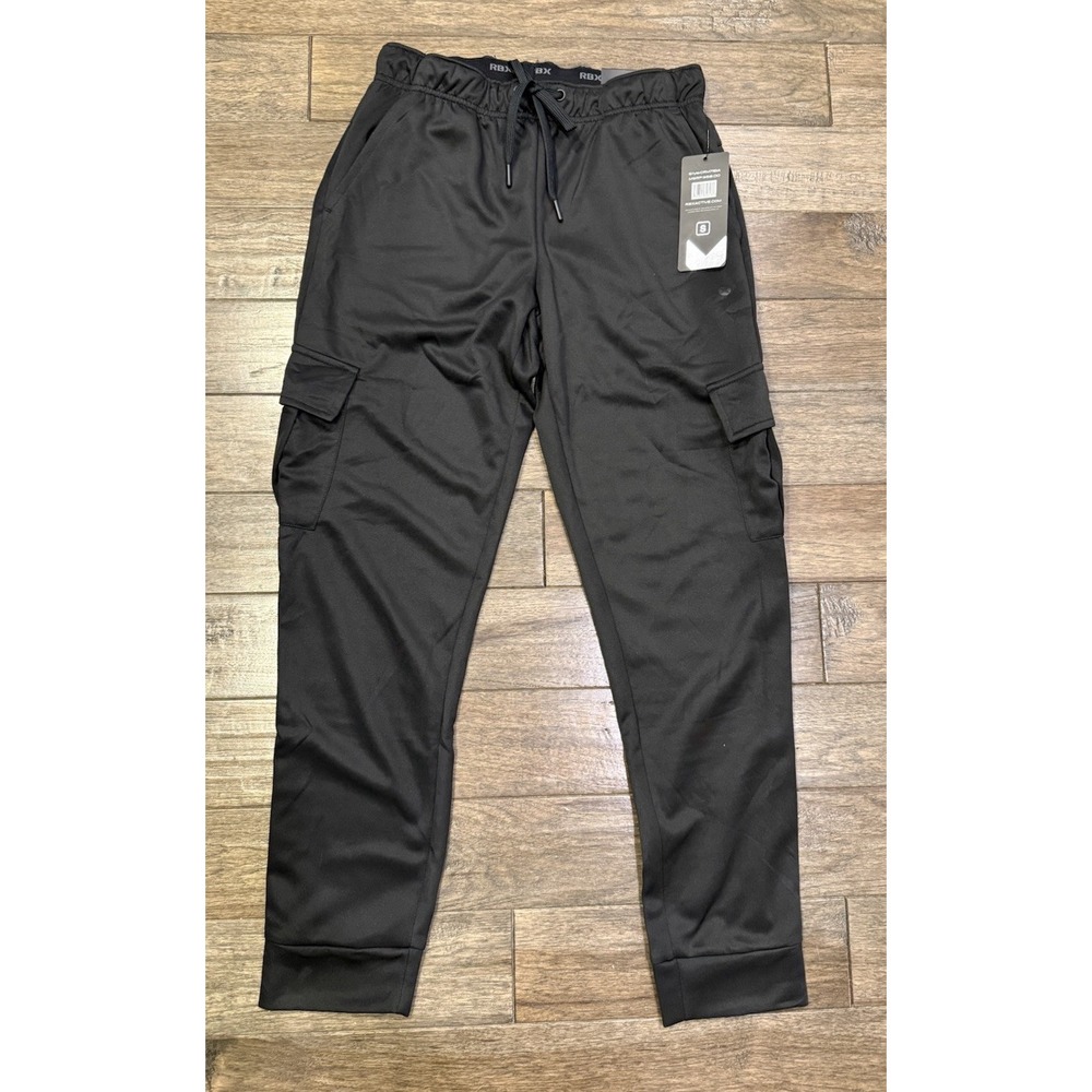 RBX Jogger Pants Men Small Black Tapered Cargo Activewear CRM7161A NEW‎